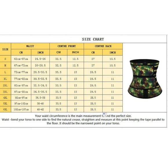 Plus Size Latex Army Camo Print Double Belts High Compression Waist Trainer 3XL - Picture 8 of 8